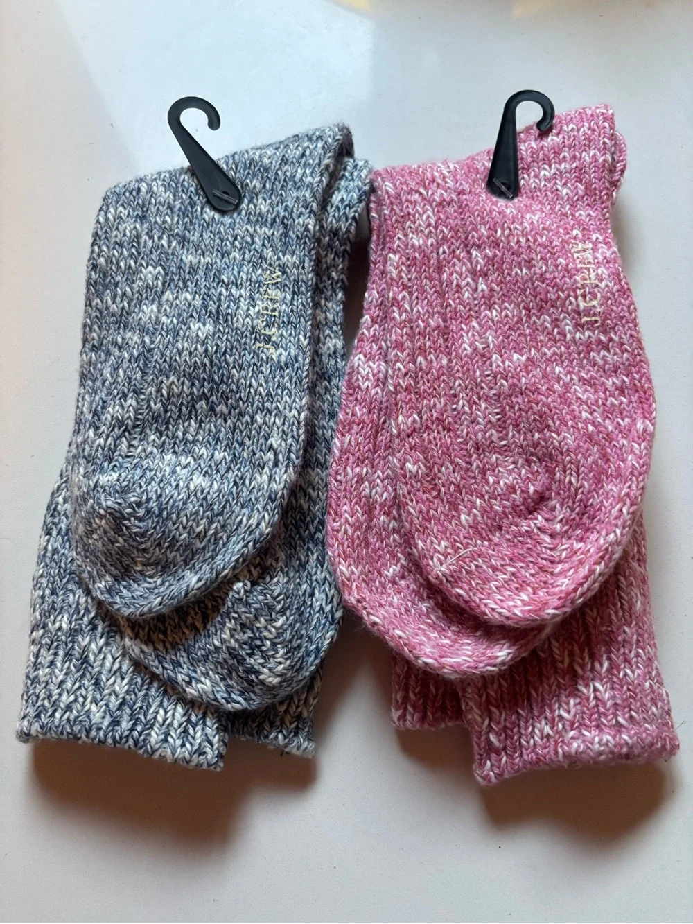 2 NWOT J. Crew Marled Knit Women's Socks in Pink and Blue